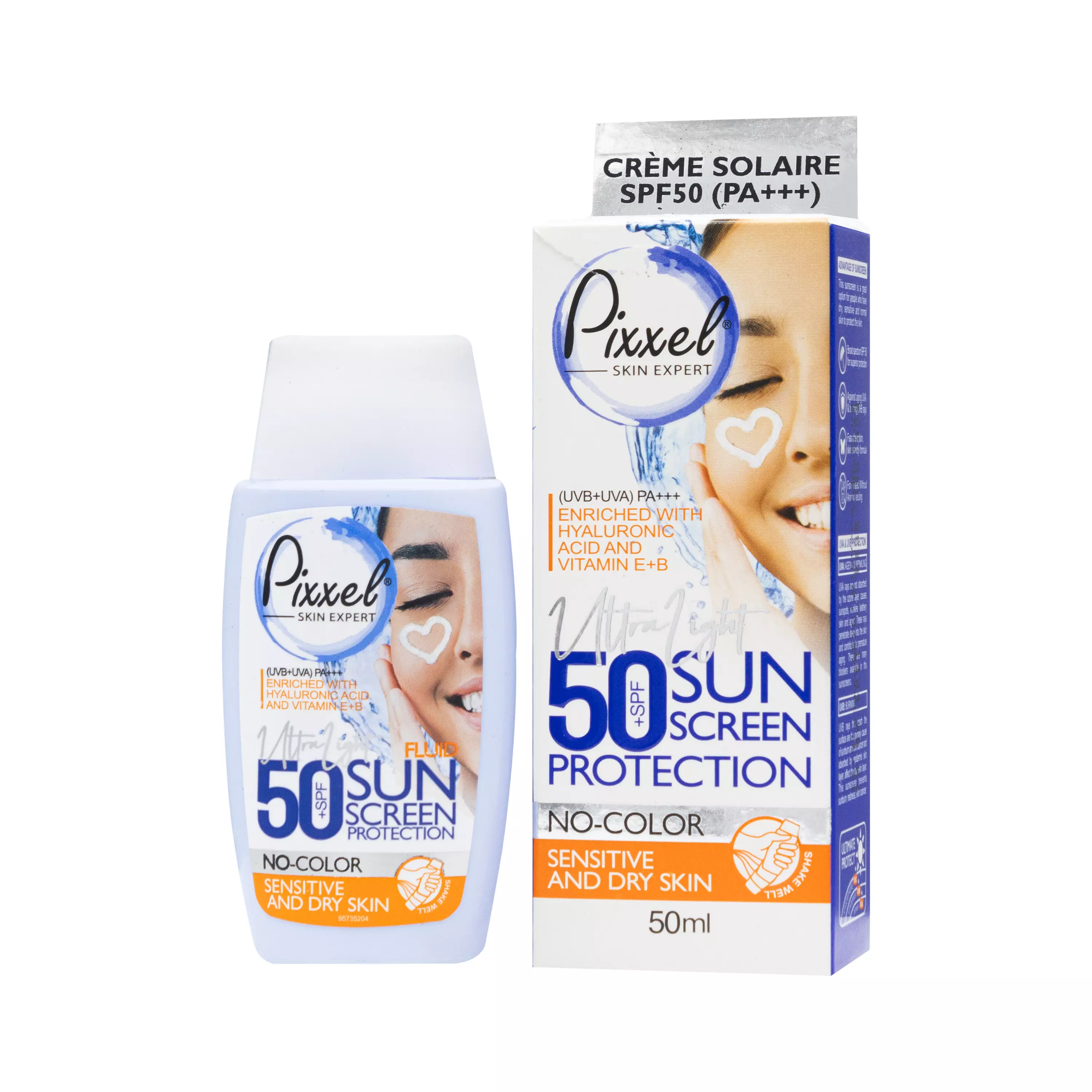 کرم ضد آفتاب SPF50 پوست خشک بی رنگ پیکسل