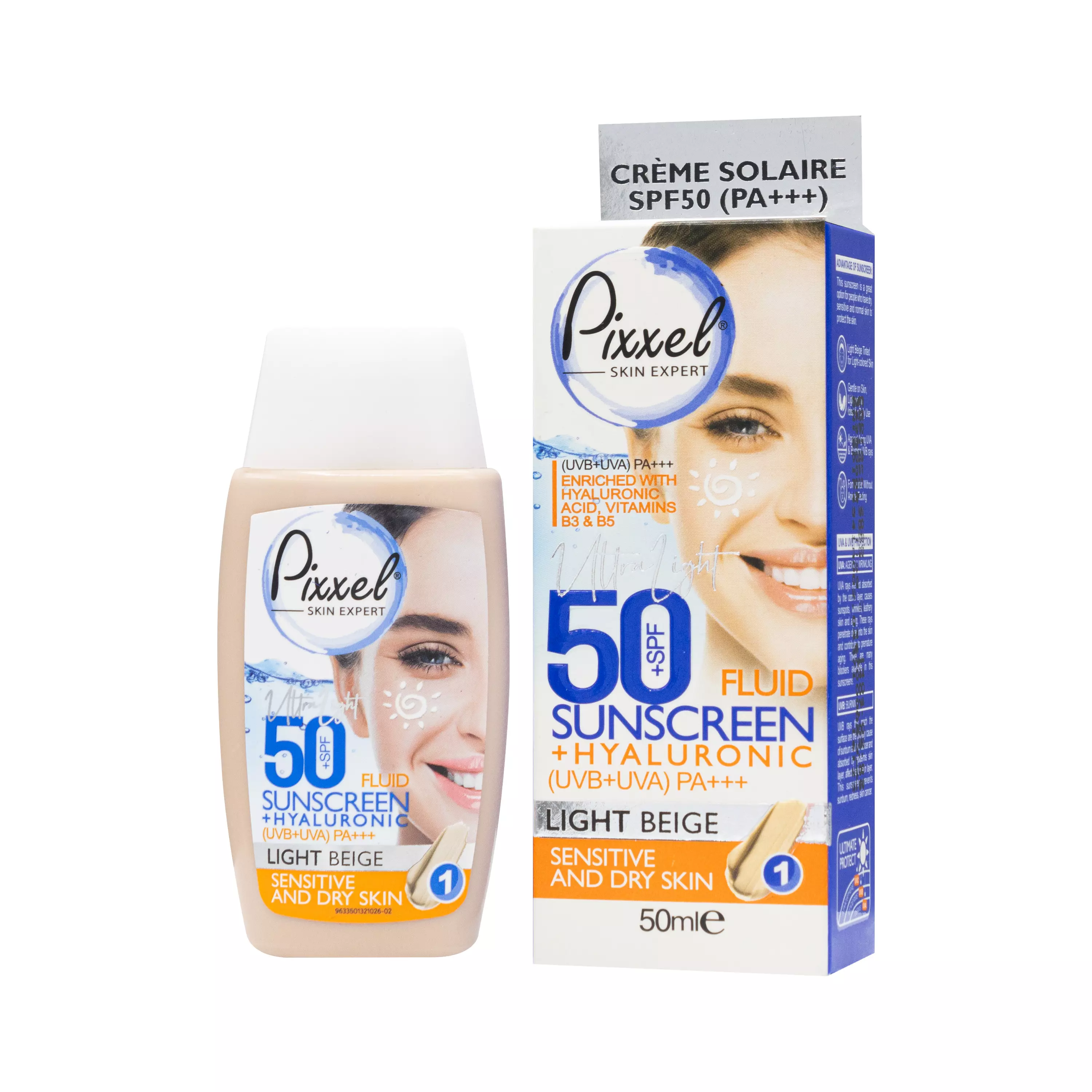 کرم ضد آفتاب SPF50 پوست خشک رنگ بژ روشن پیکسل