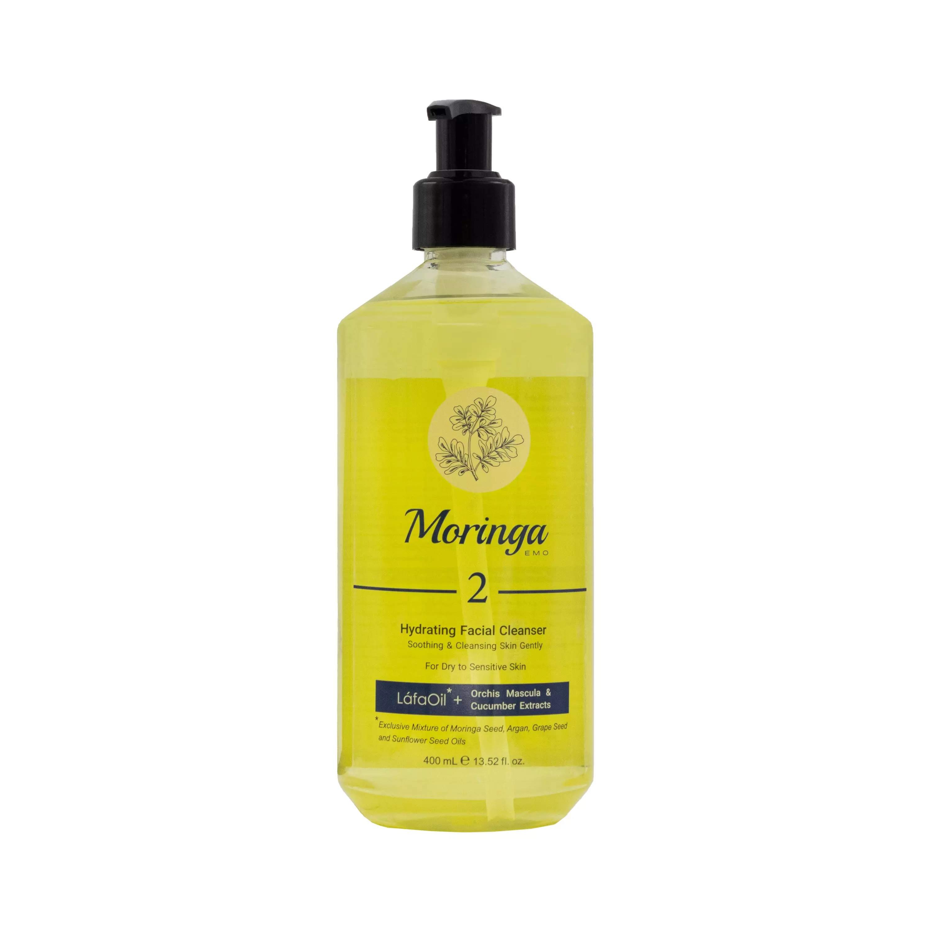 ژل شستشو و آبرسان صورت شماره 2 حجم 400 میلی لیتر مورینگا امو