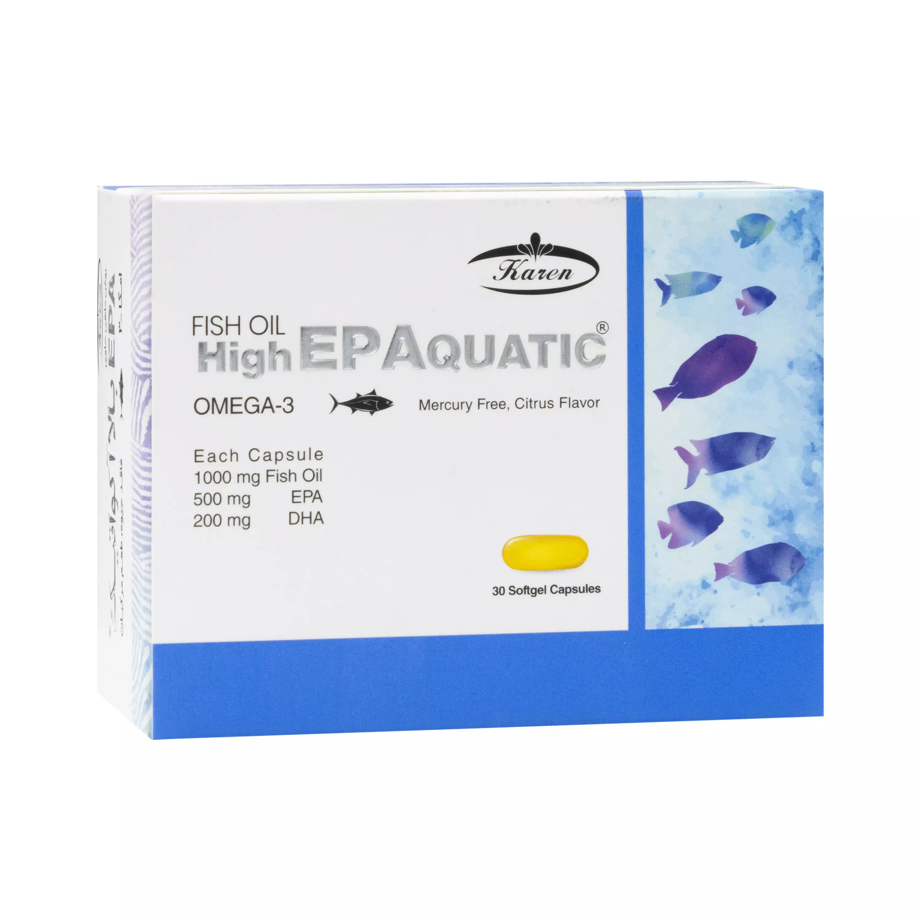 کپسول نرم امگا 3 ای پی ای بالا آکواتیک کارن