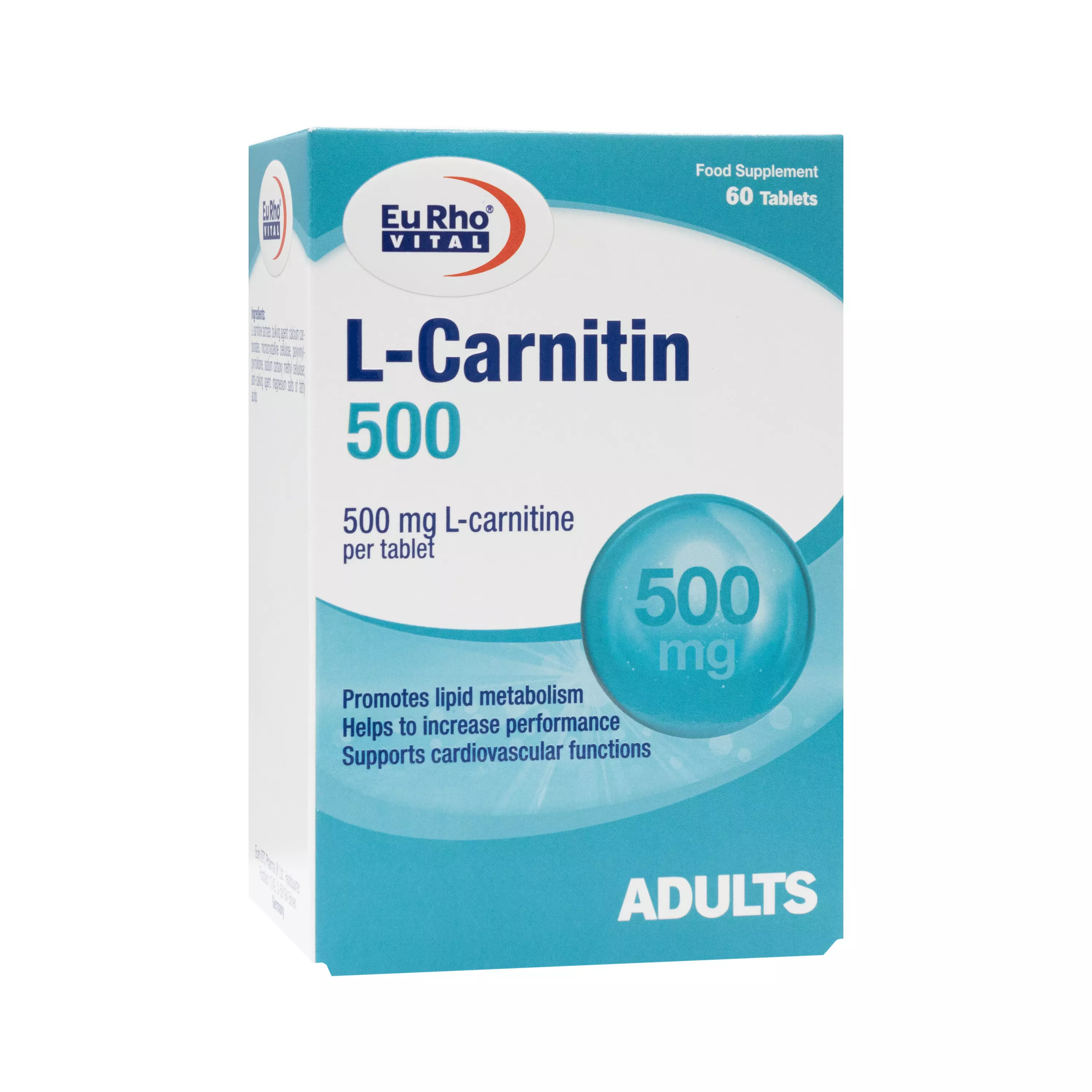 قرص ال کارنیتین 500 میلی گرم یورو ویتال