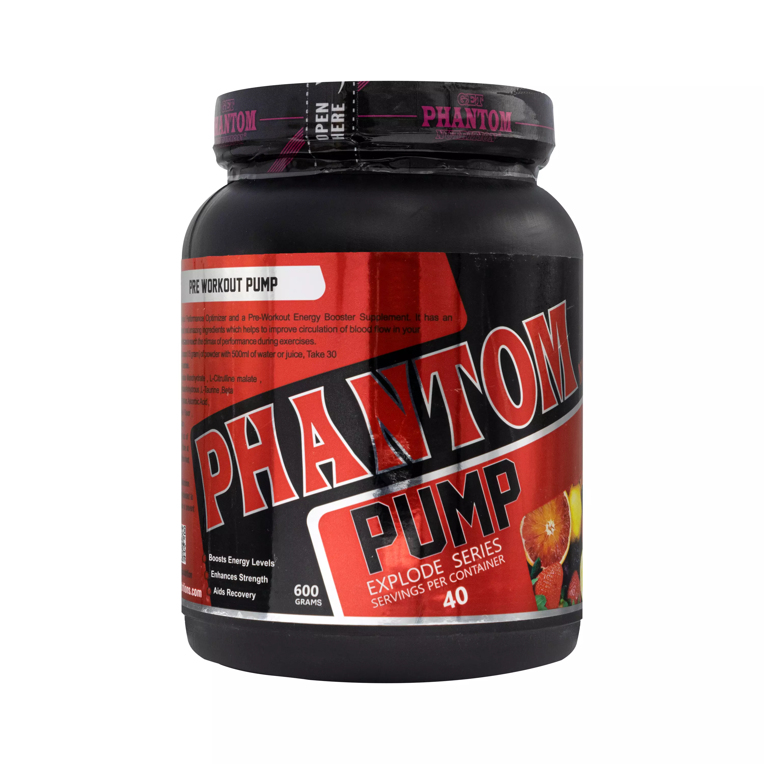 پودر پمپ طعم میوه ای 600 گرمی فانتوم نوتریشن