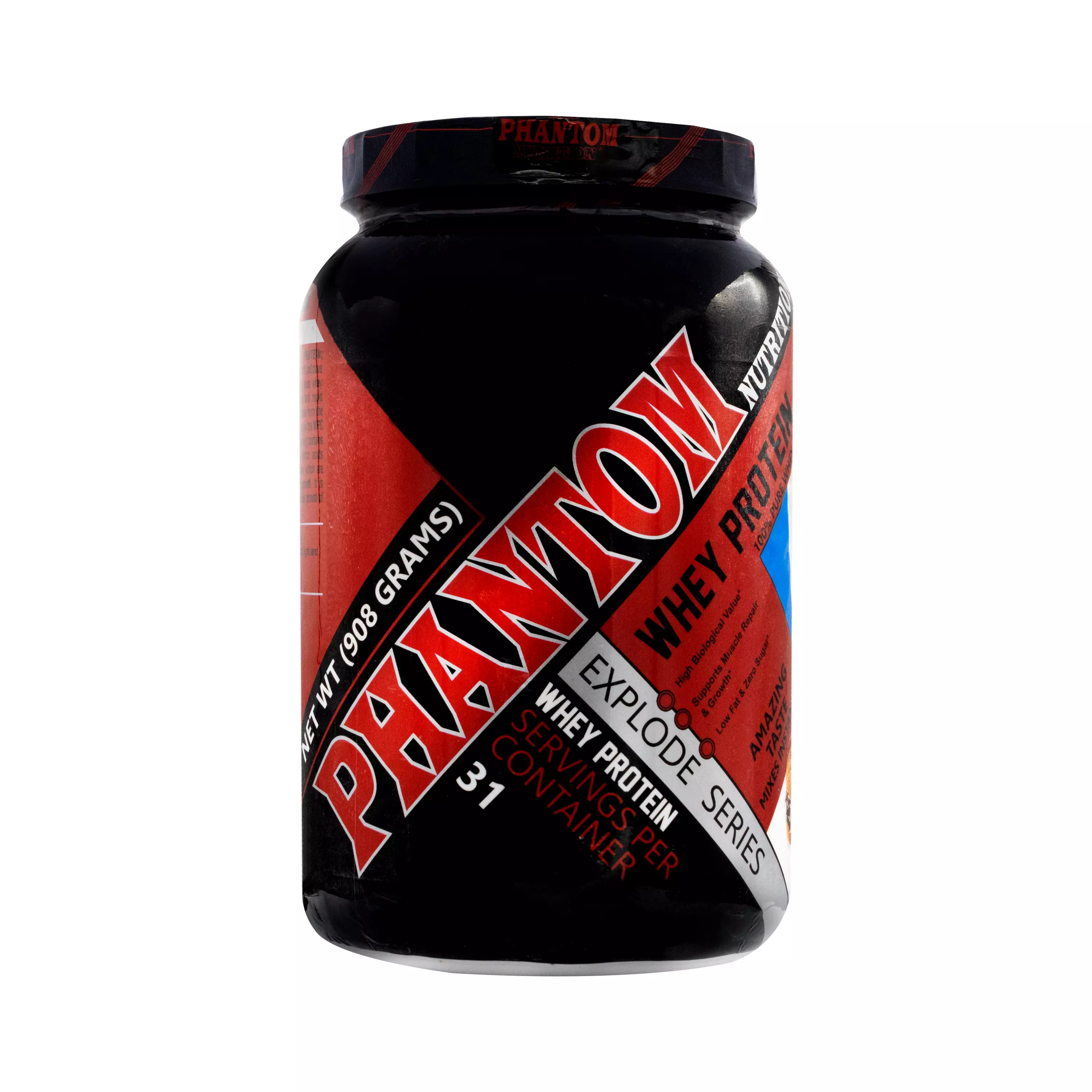 پودر وی پروتئین شکلاتی 908 گرمی فانتوم نوتریشن