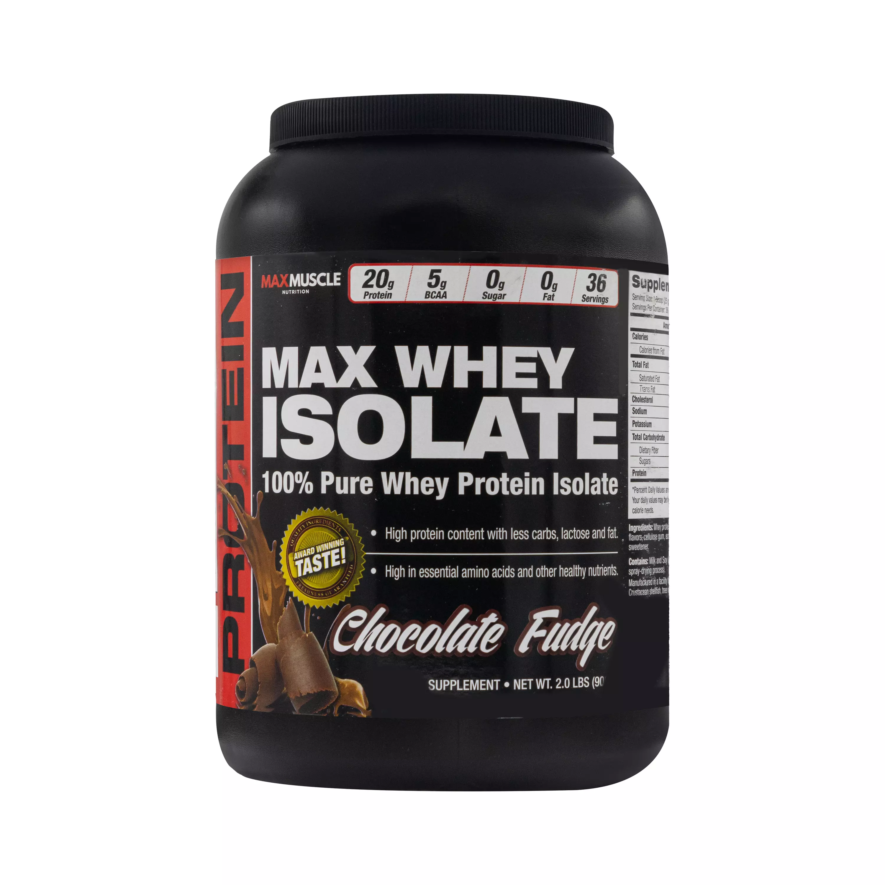 پودر مکس وی ایزوله طعم شکلات فاج 908 گرمی مکس ماسل