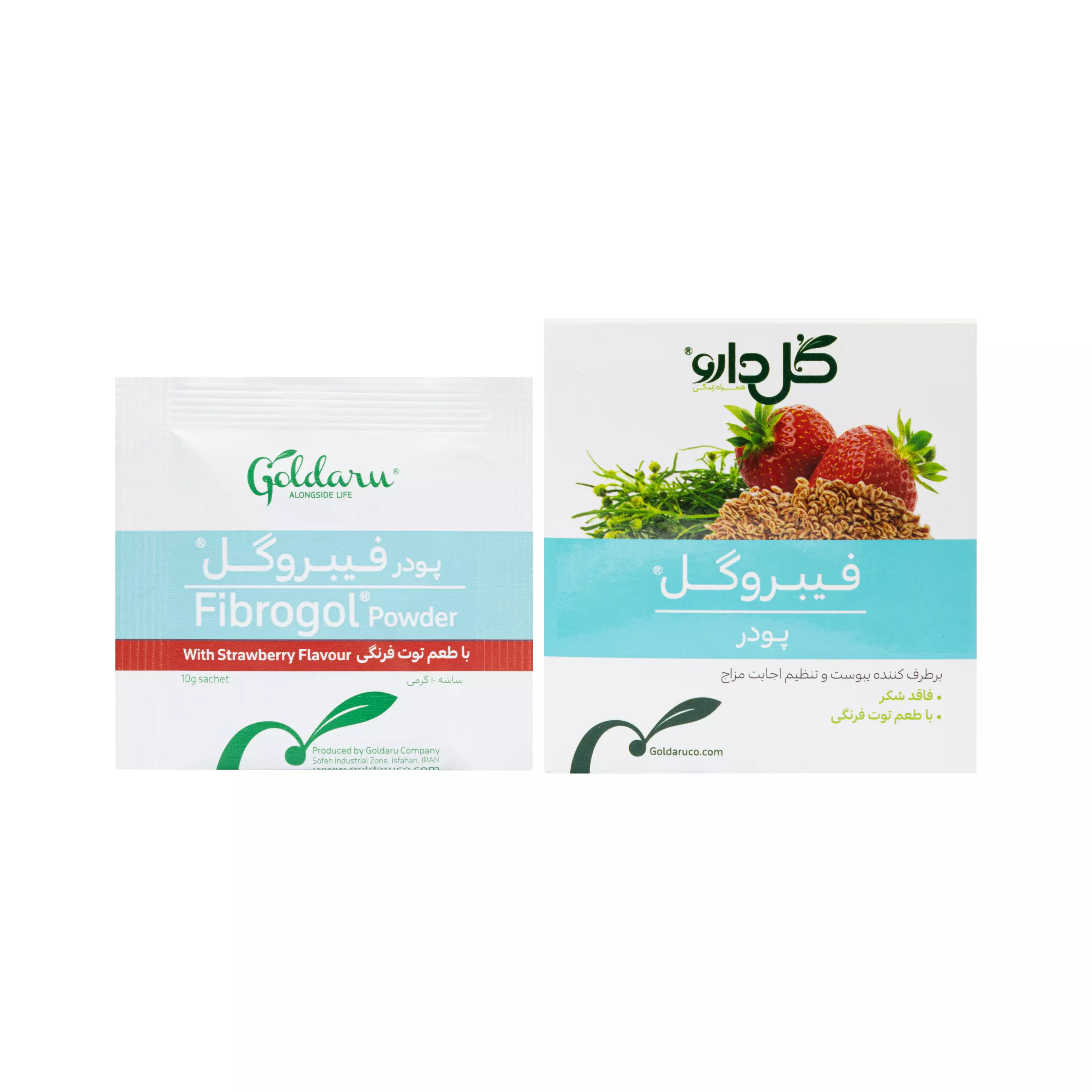 ساشه فیبروگل با طعم توت فرنگی گل دارو