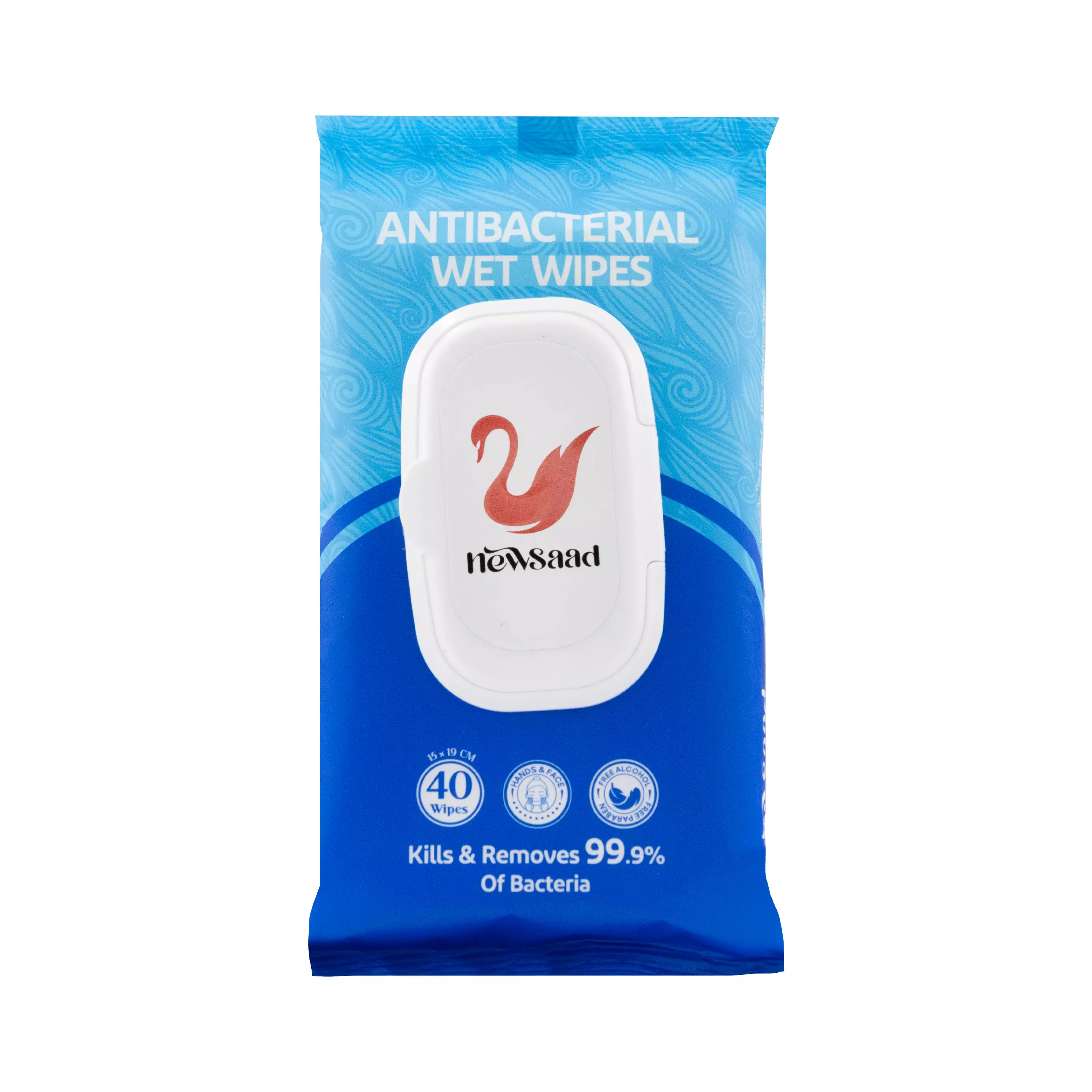 دستمال مرطوب آنتی باکتریال بالشتی 40 عددی نیوساد