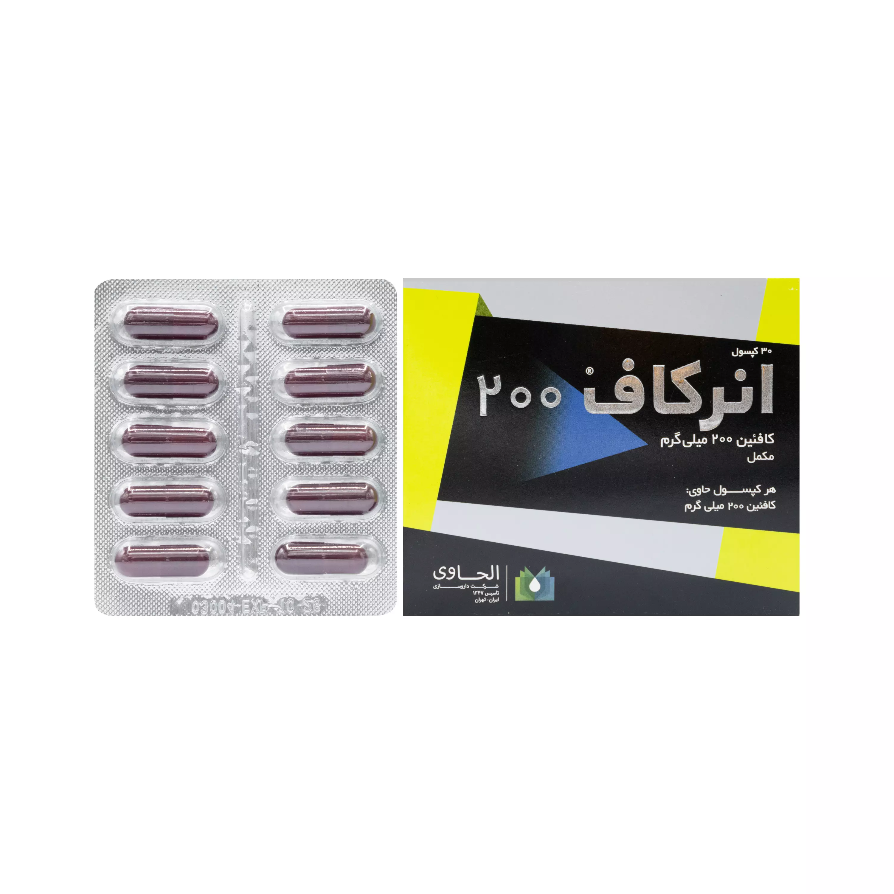 کپسول کافئین انرکاف 200 میلی گرم الحاوی
