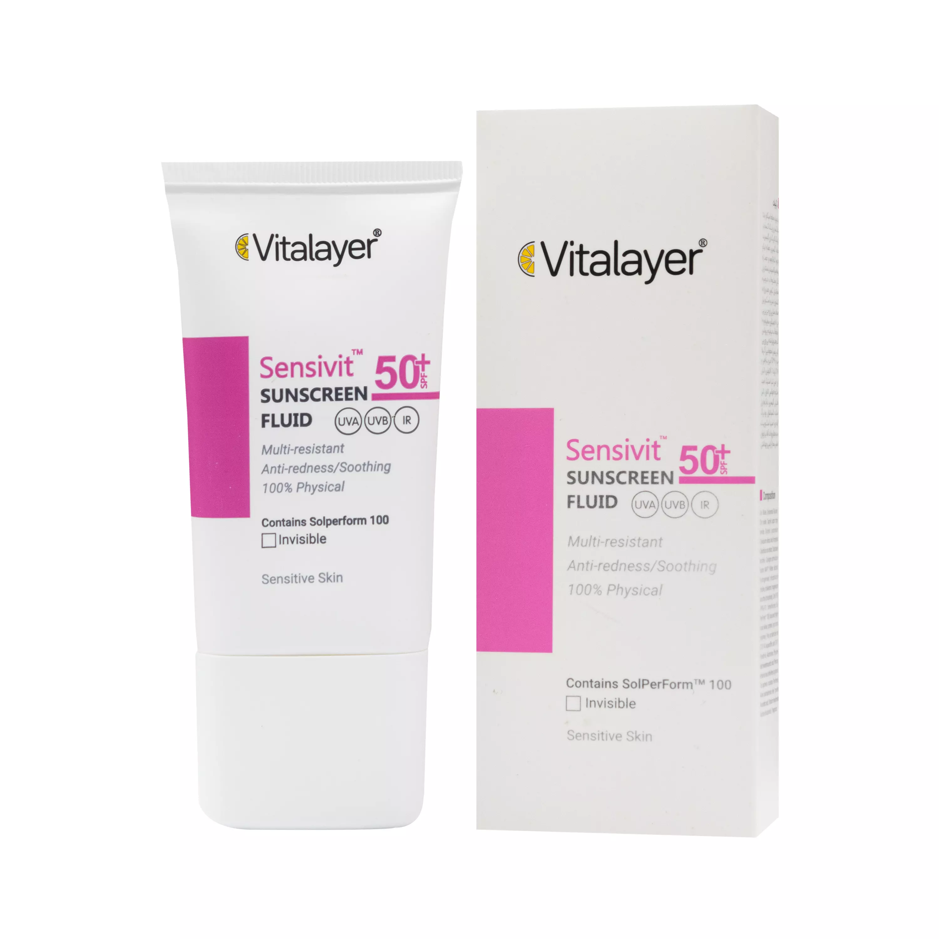 فلوئید ضد آفتاب +SPF50 بی رنگ سنسی ویت ویتالیر