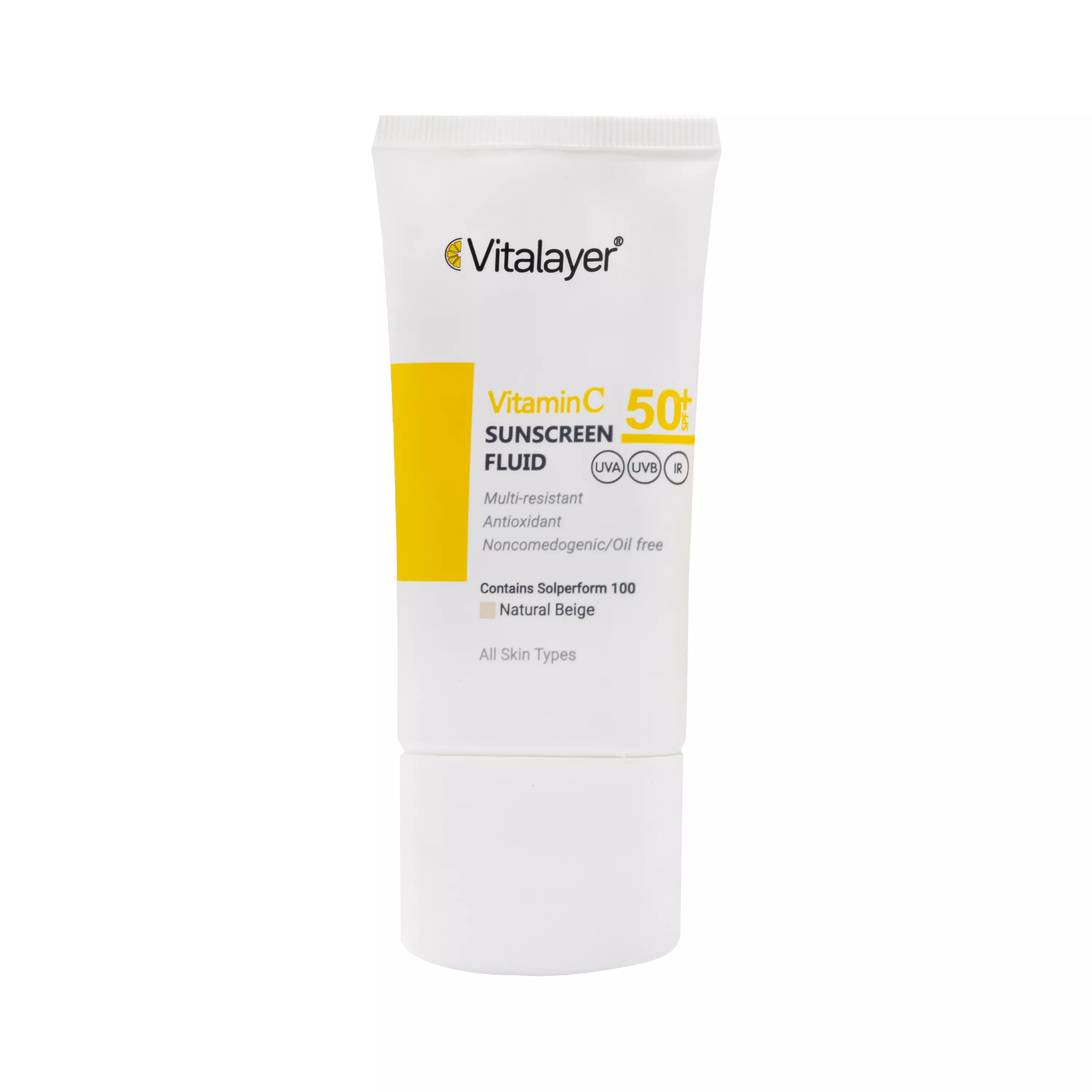 فلوئید ضد آفتاب ویتامین سی +SPF50 بژ طبیعی ویتالیر