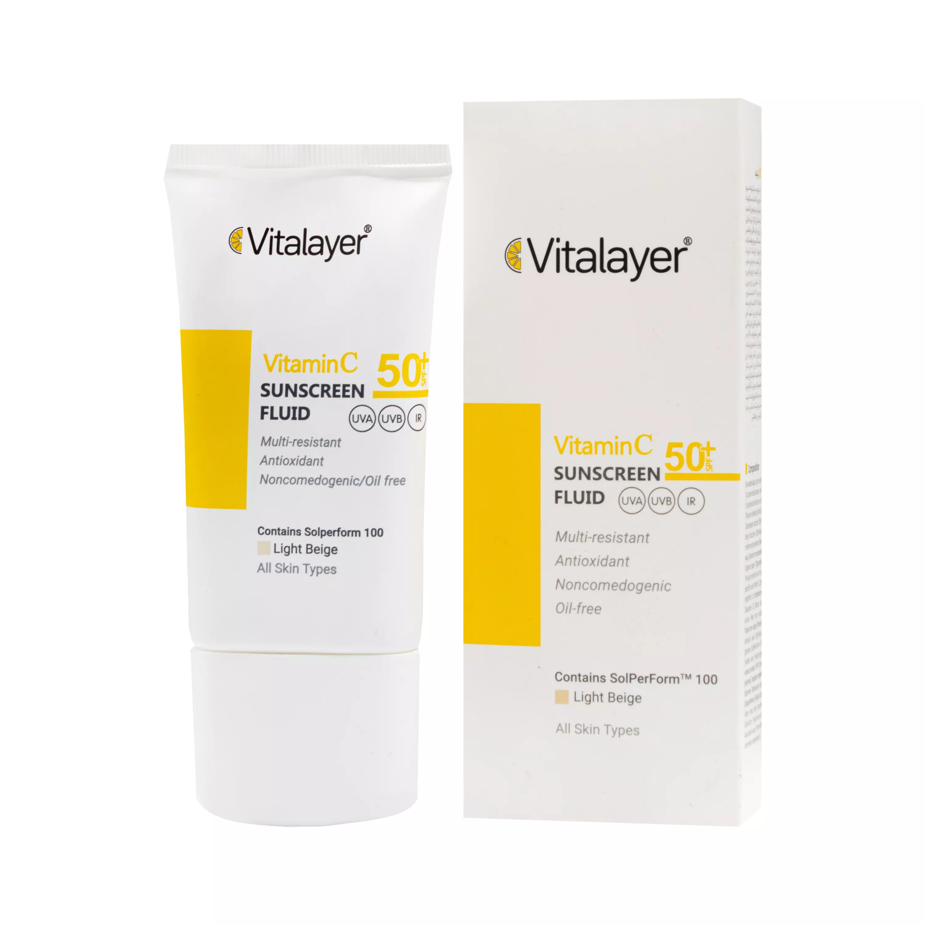 فلوئید ضد آفتاب ویتامین سی +SPF50 بژ روشن ویتالیر