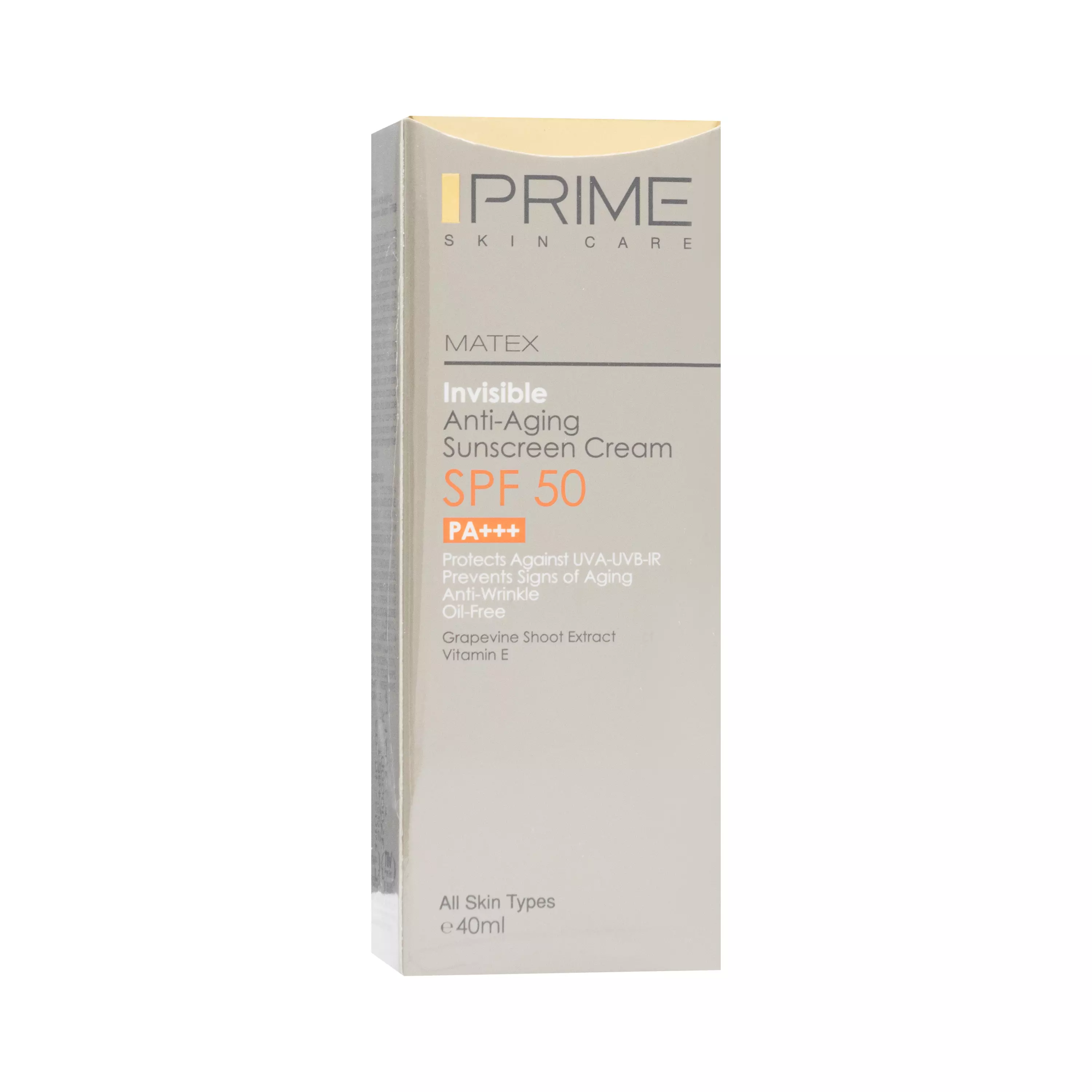 کرم ضد آفتاب جوان کننده SPF50 بی رنگ پرایم