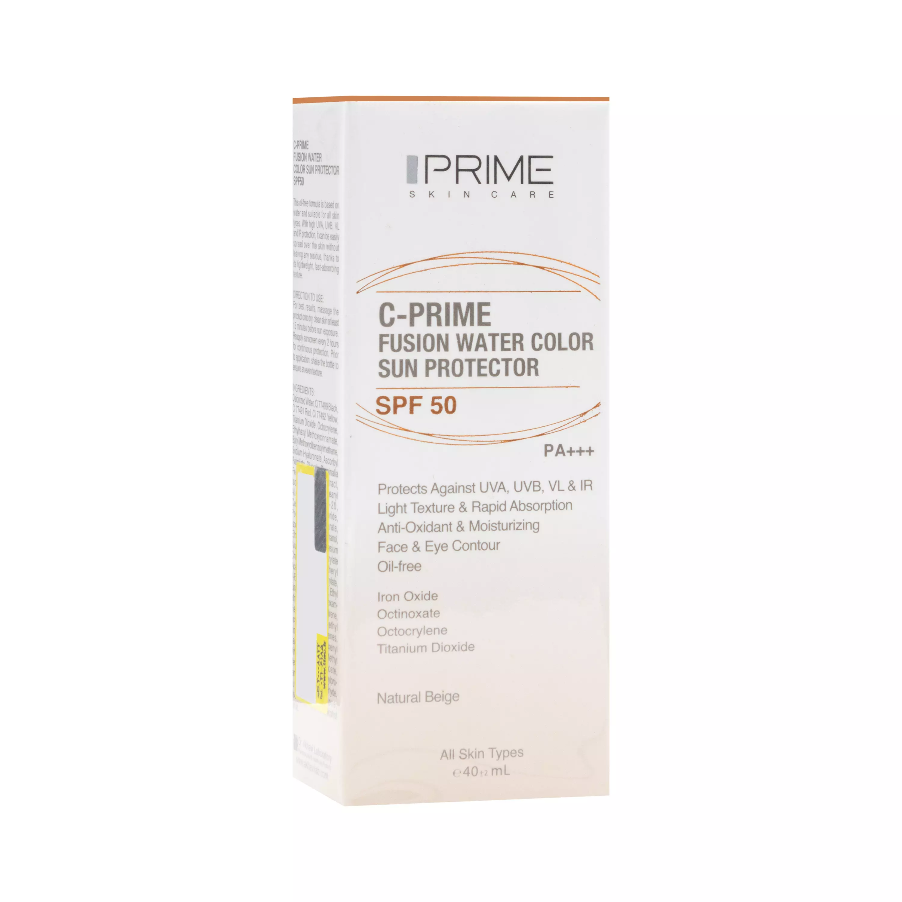 فلوئید ضد آفتاب spf50 بژ طبیعی فیوژن واتر پرایم