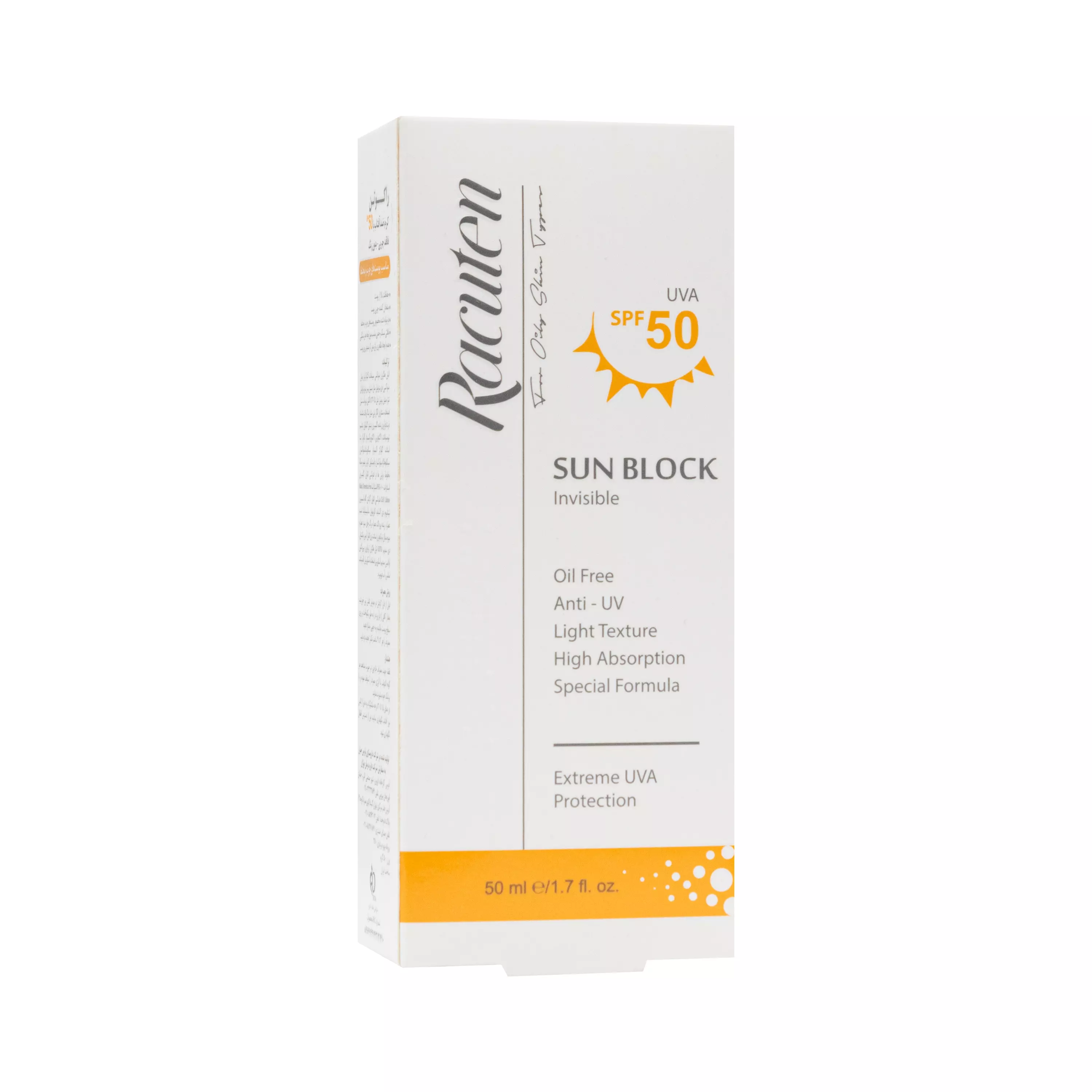 کرم ضد آفتاب SPF50 فاقد چربی بدون رنگ راکوتن