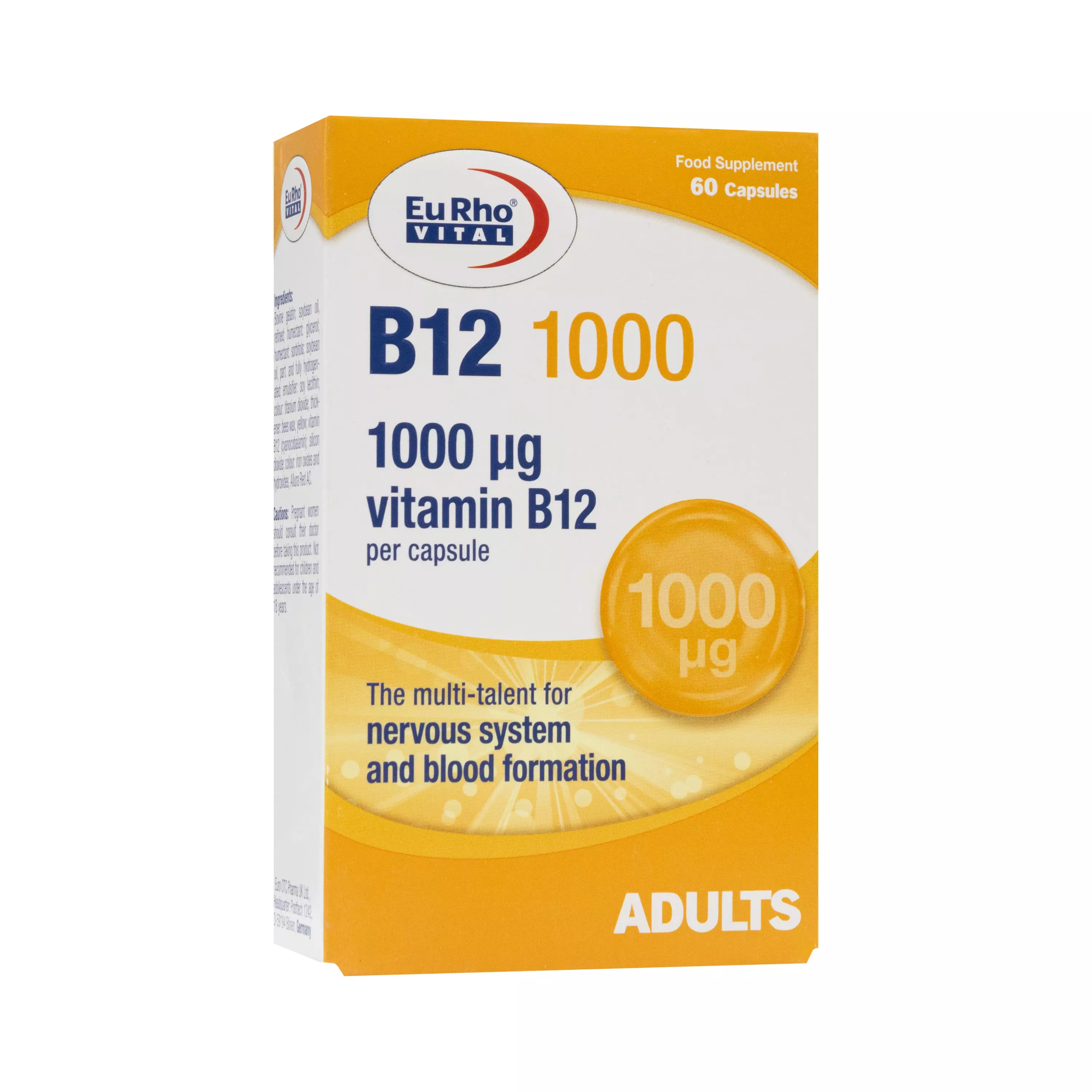 کپسول ب12 1000 میکروگرم یورو ویتال