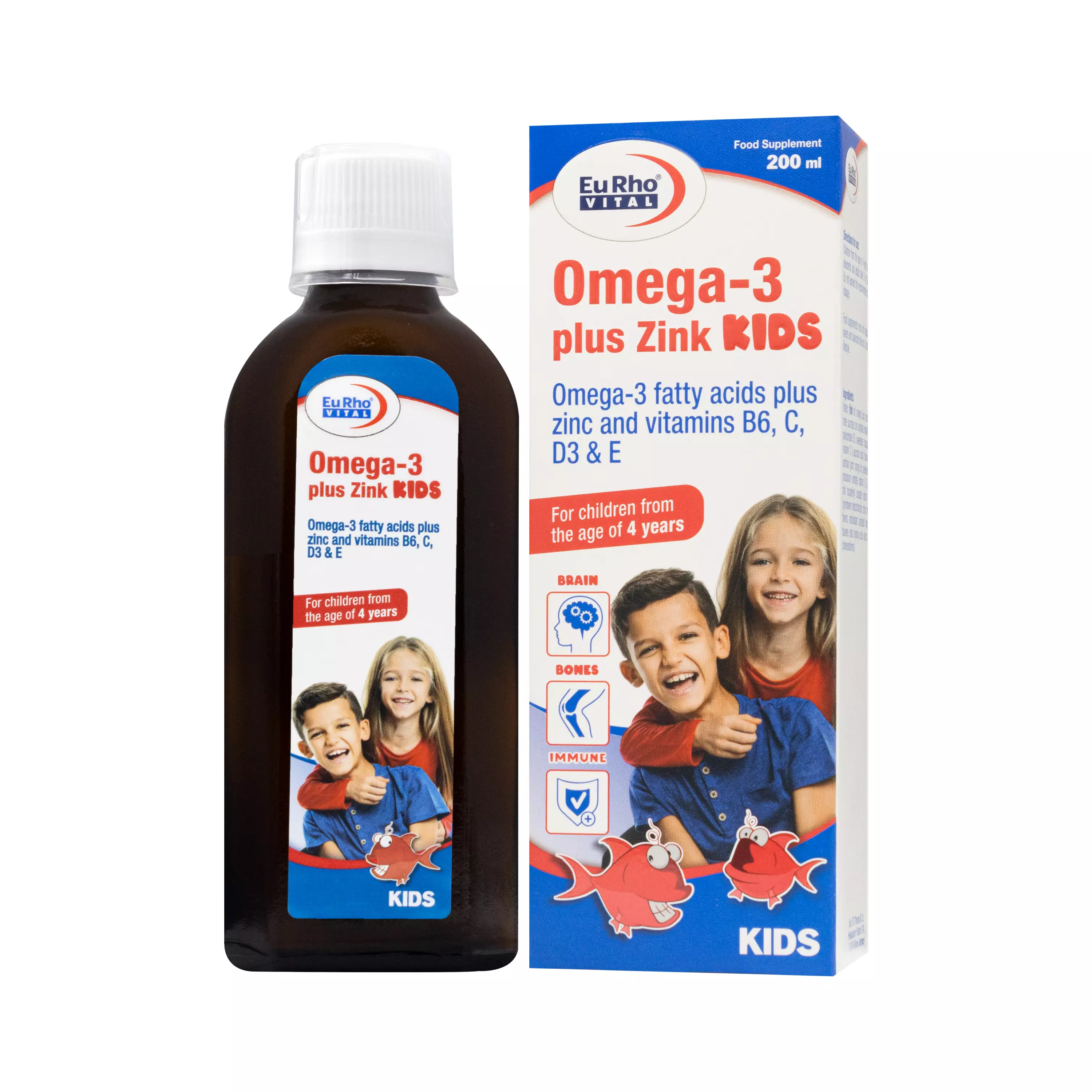 شربت امگا 3 پلاس زینک کیدز یورو ویتال