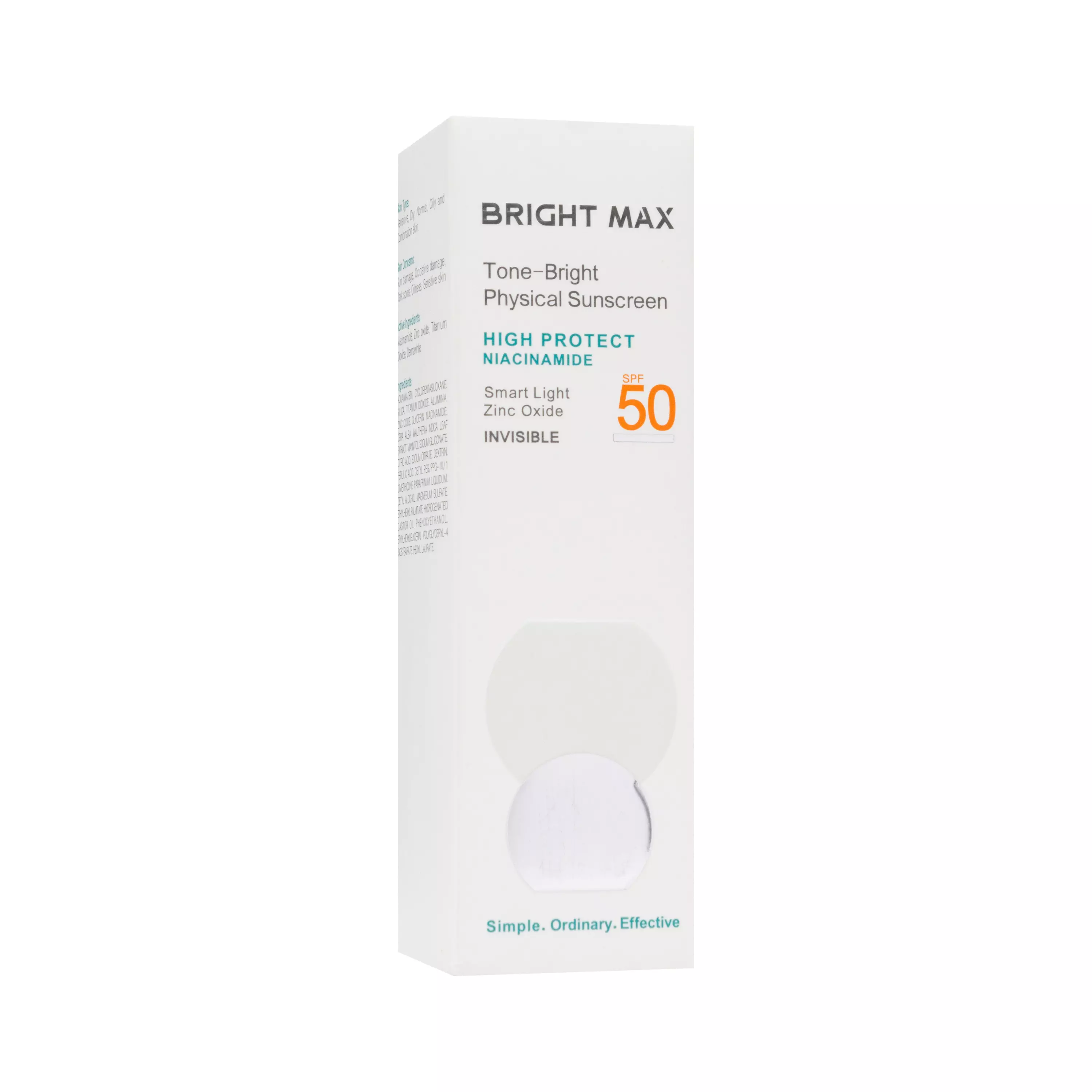 کرم ضد آفتاب فیزیکال spf50 رنگی تن برایت برایت مکس
