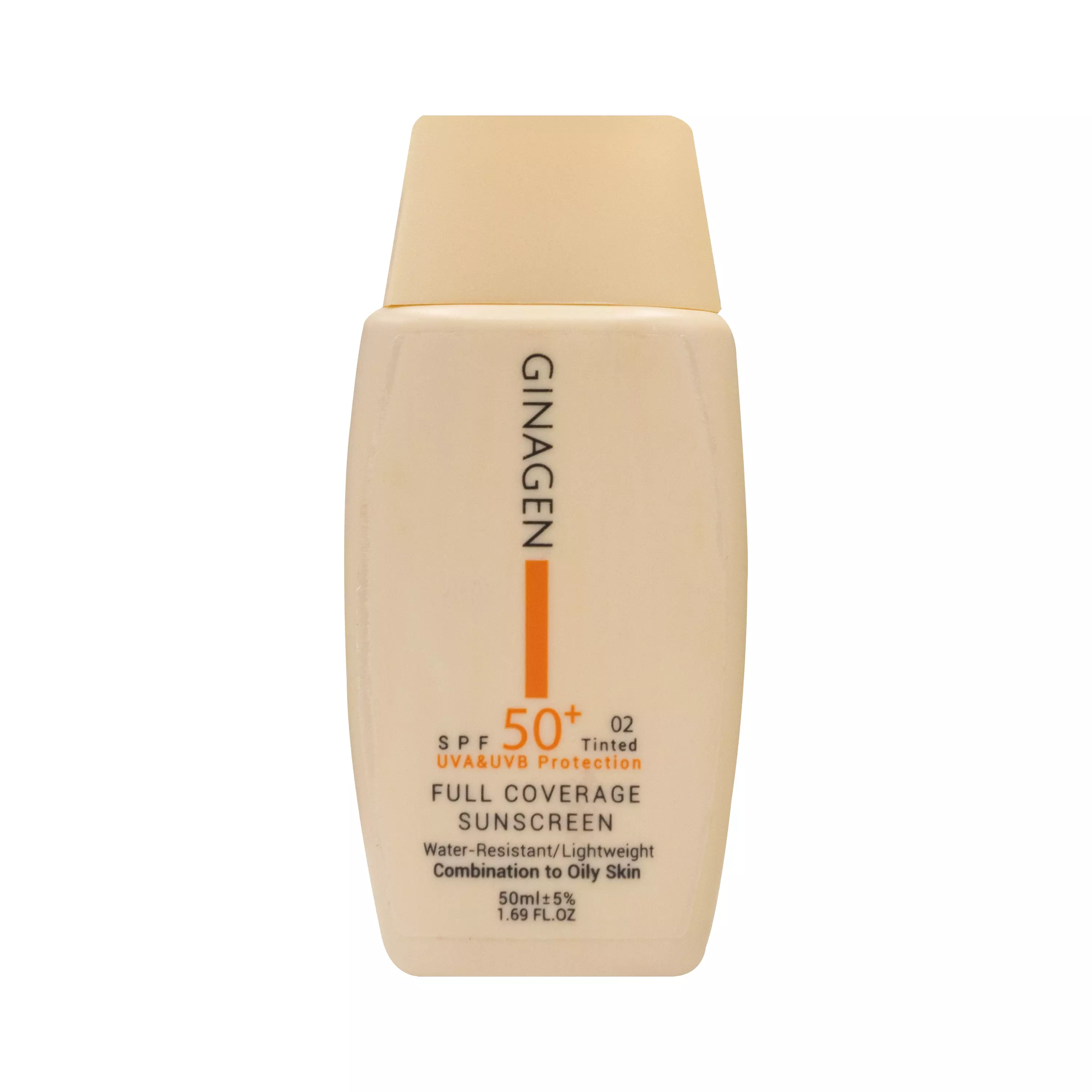 کرم ضد آفتاب رنگی SPF50 شماره 02 پوست چرب و مختلط ژیناژن