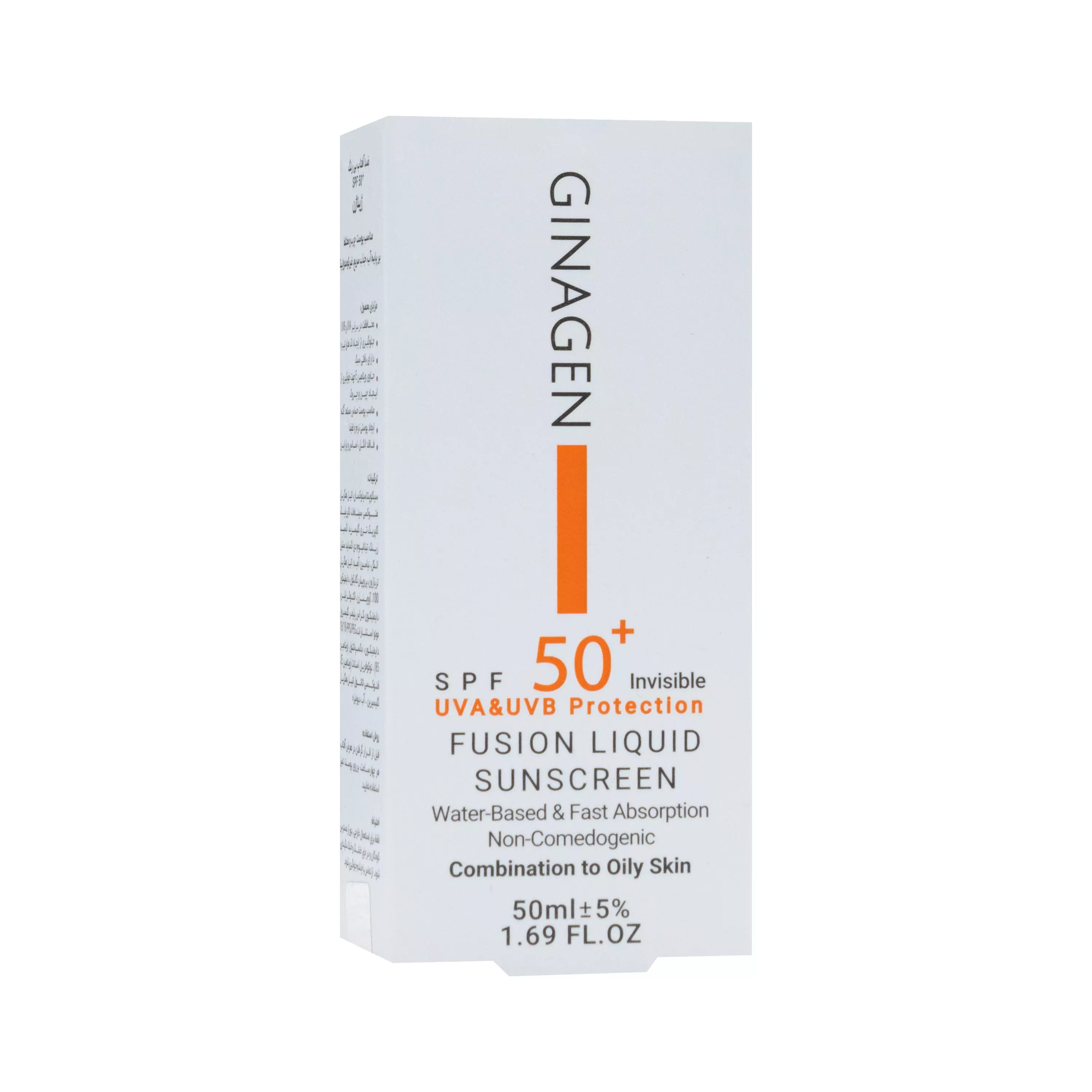 کرم ضد آفتاب بی رنگ SPF50 پوست چرب و مختلط ژیناژن