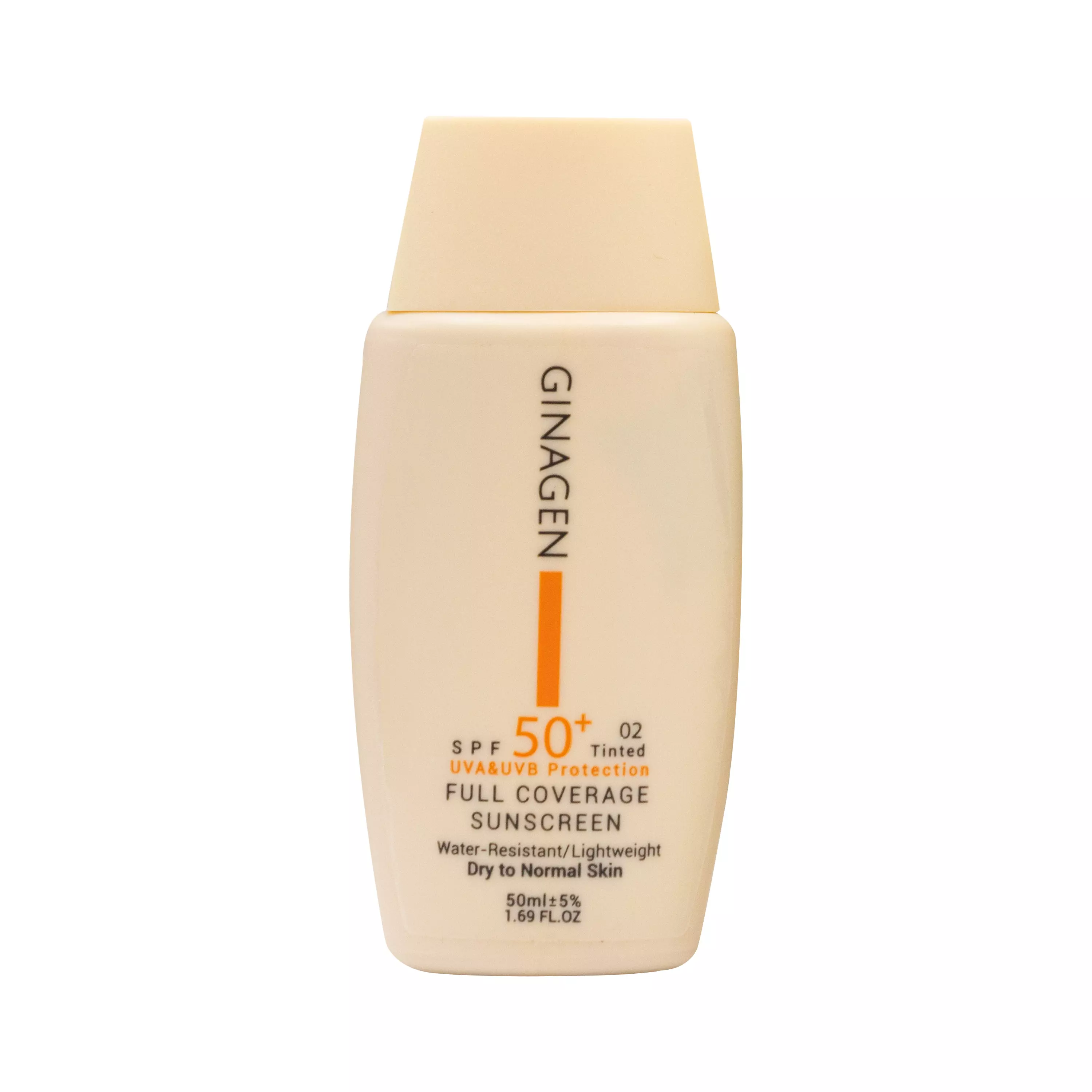 کرم ضد آفتاب رنگی SPF50 شماره 02 پوست خشک و نرمال ژیناژن