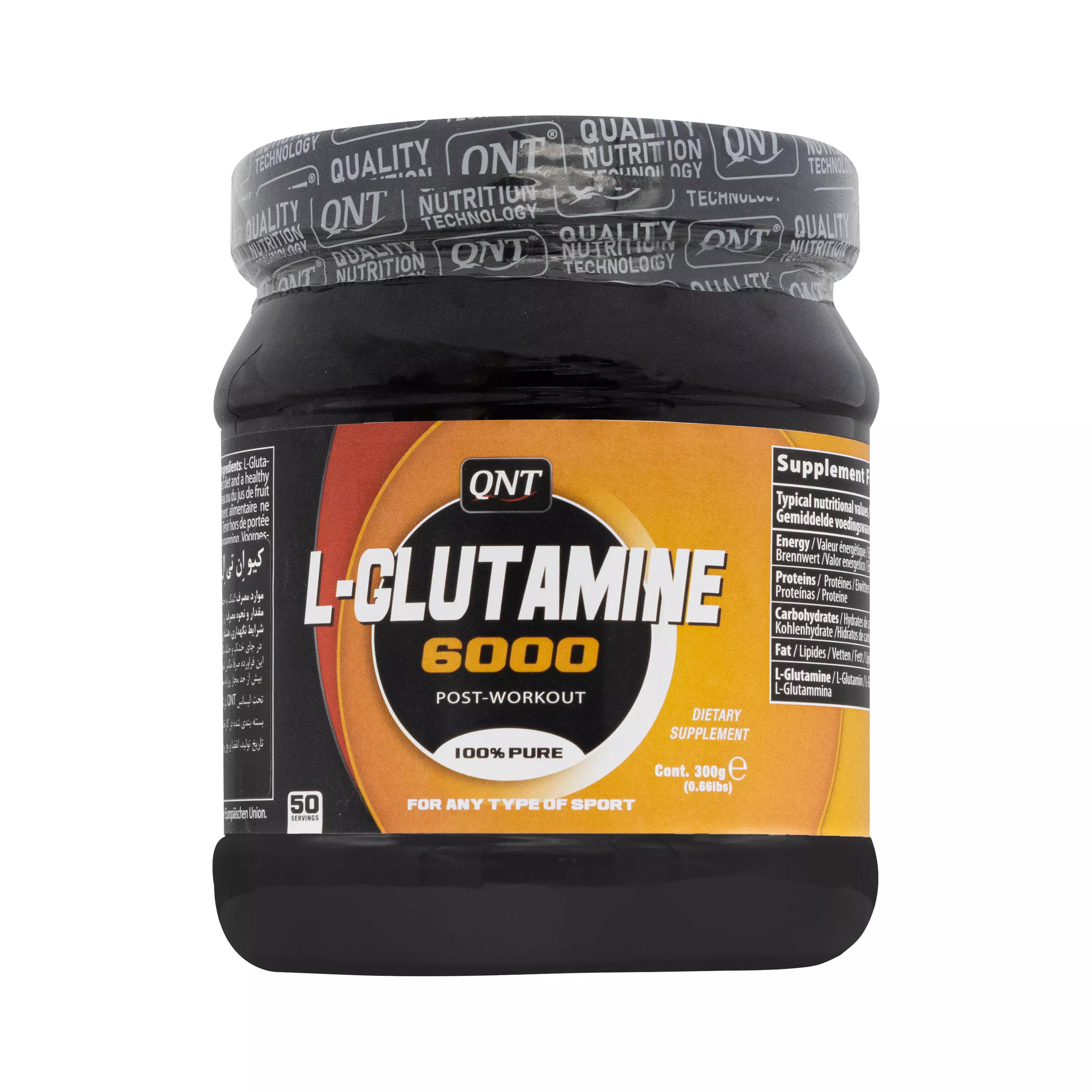 پودر ال گلوتامین 6000 حجم 300 گرمی کیو ان تی