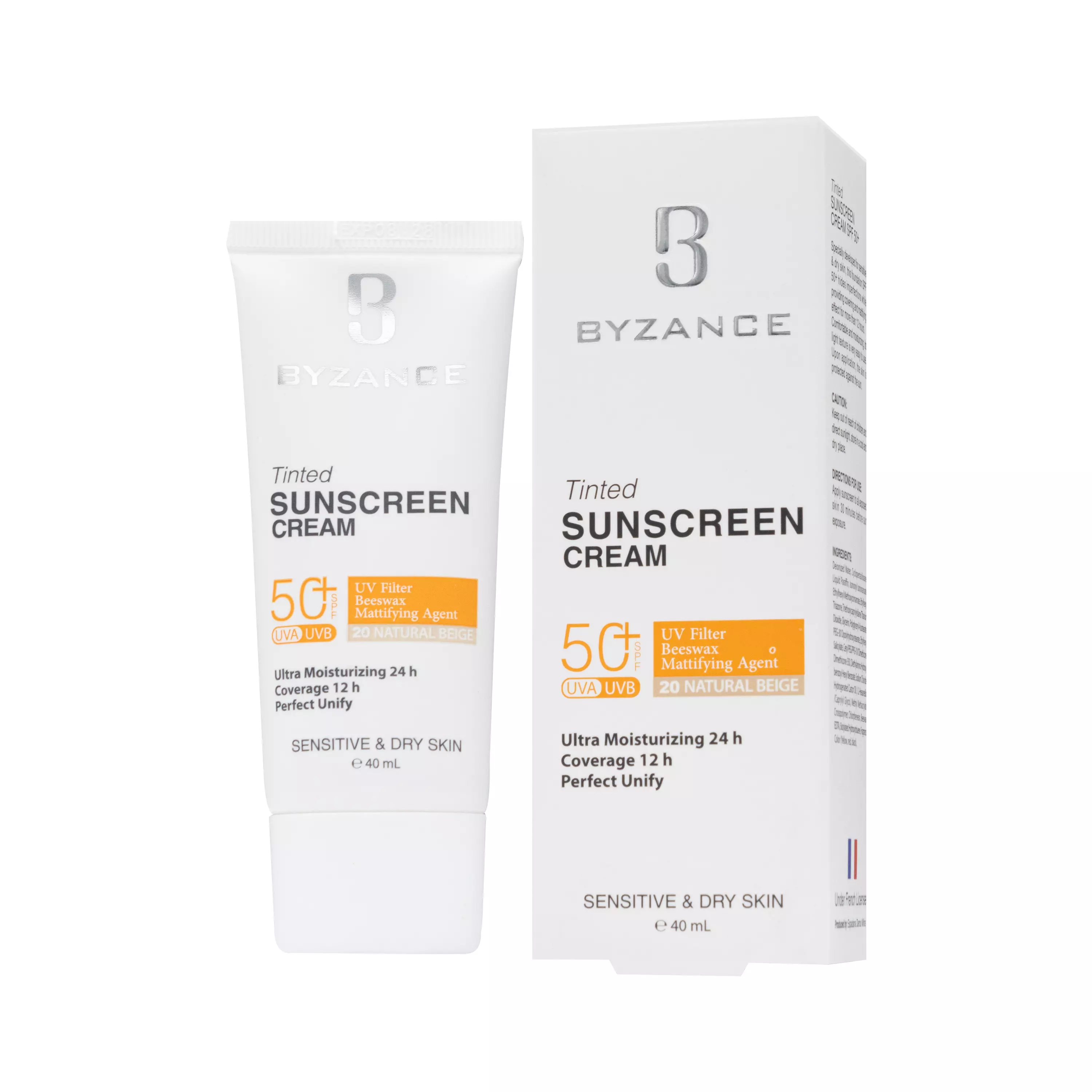 کرم ضد آفتاب رنگی SPF50 پوست خشک بژ طبیعی بیزانس