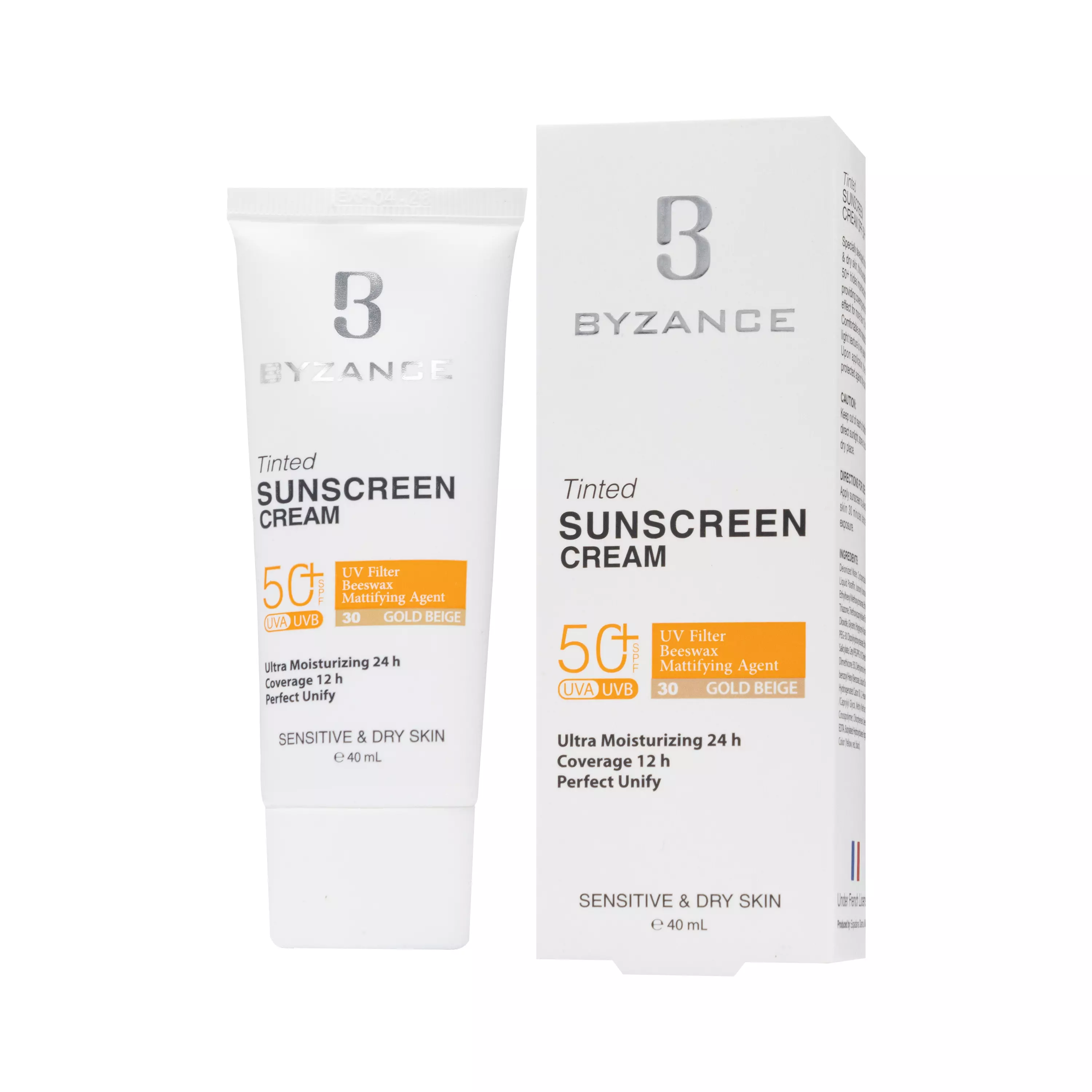 کرم ضد آفتاب رنگی SPF50 پوست خشک گلد بژ بیزانس