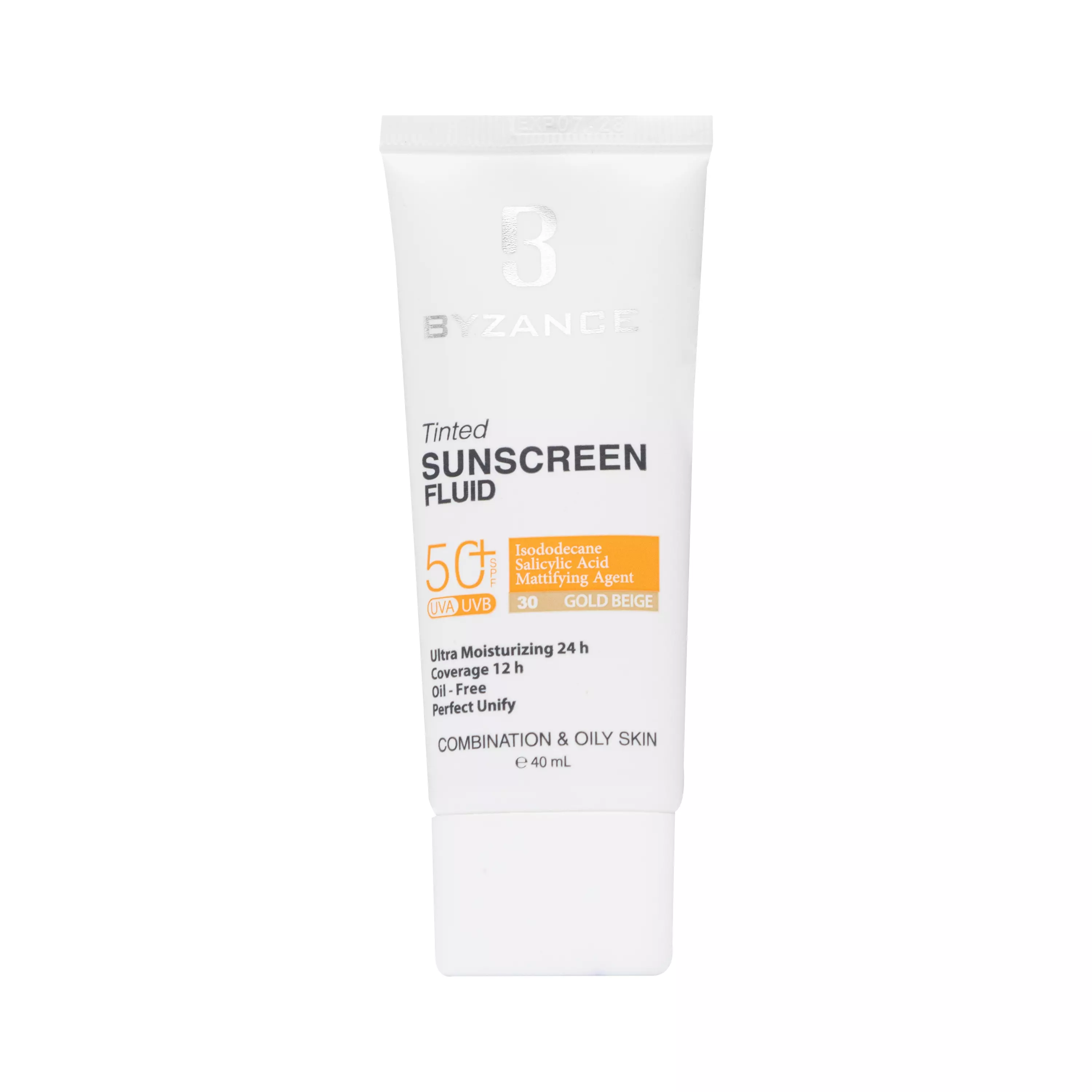 فلوئید ضد آفتاب رنگی SPF50 پوست چرب گلد بژ بیزانس