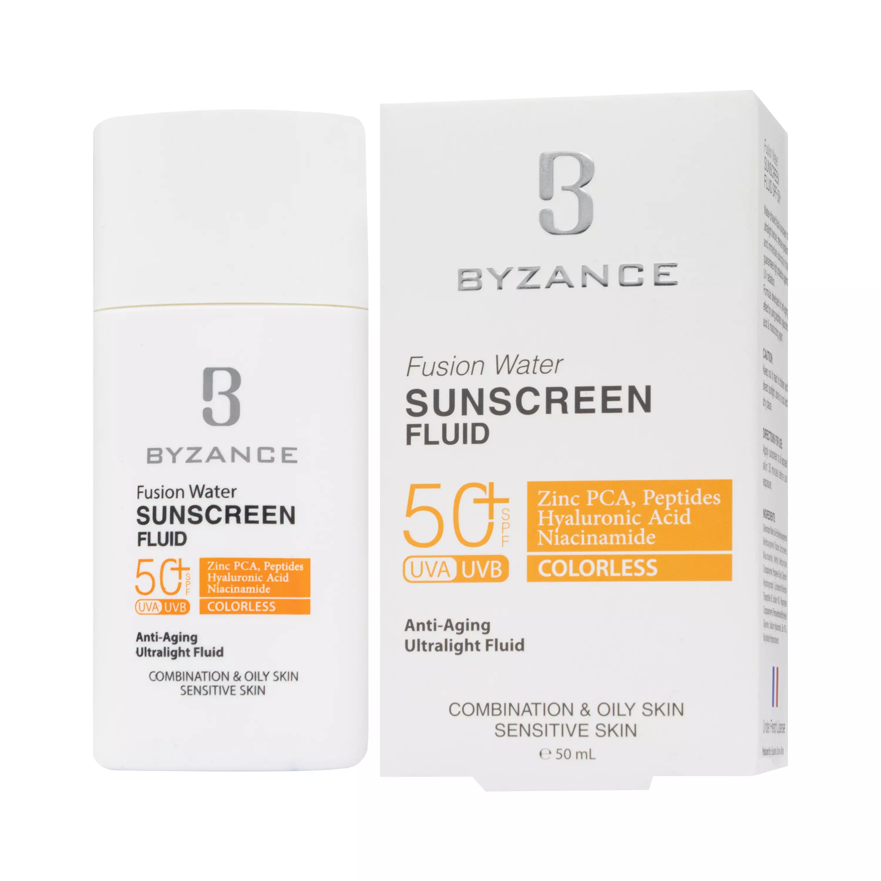 فلوئید ضد آفتاب فیوژن واتر SPF50 بدون رنگ بیزانس