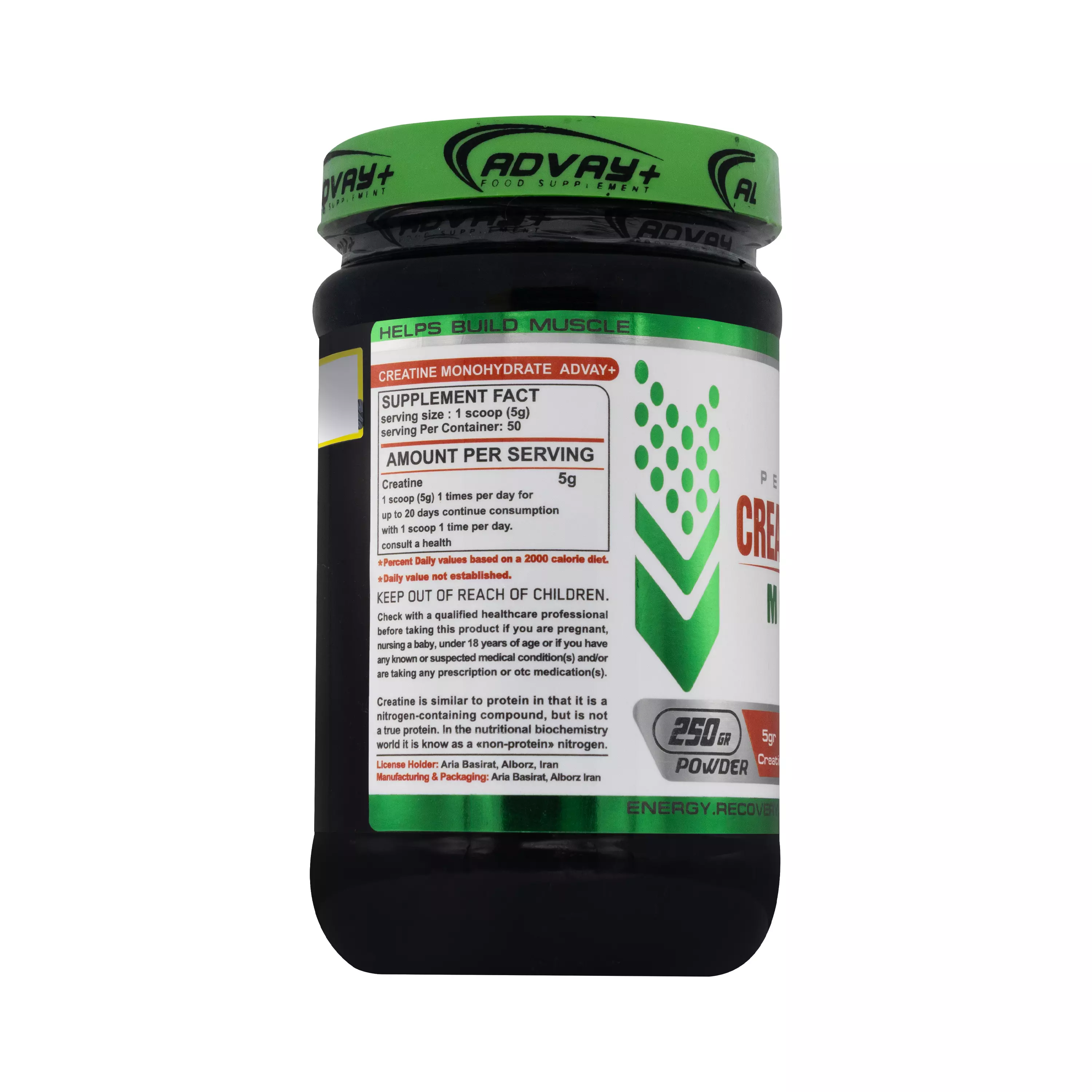 پودر کراتین مونوهیدرات 250 گرمی ادوای