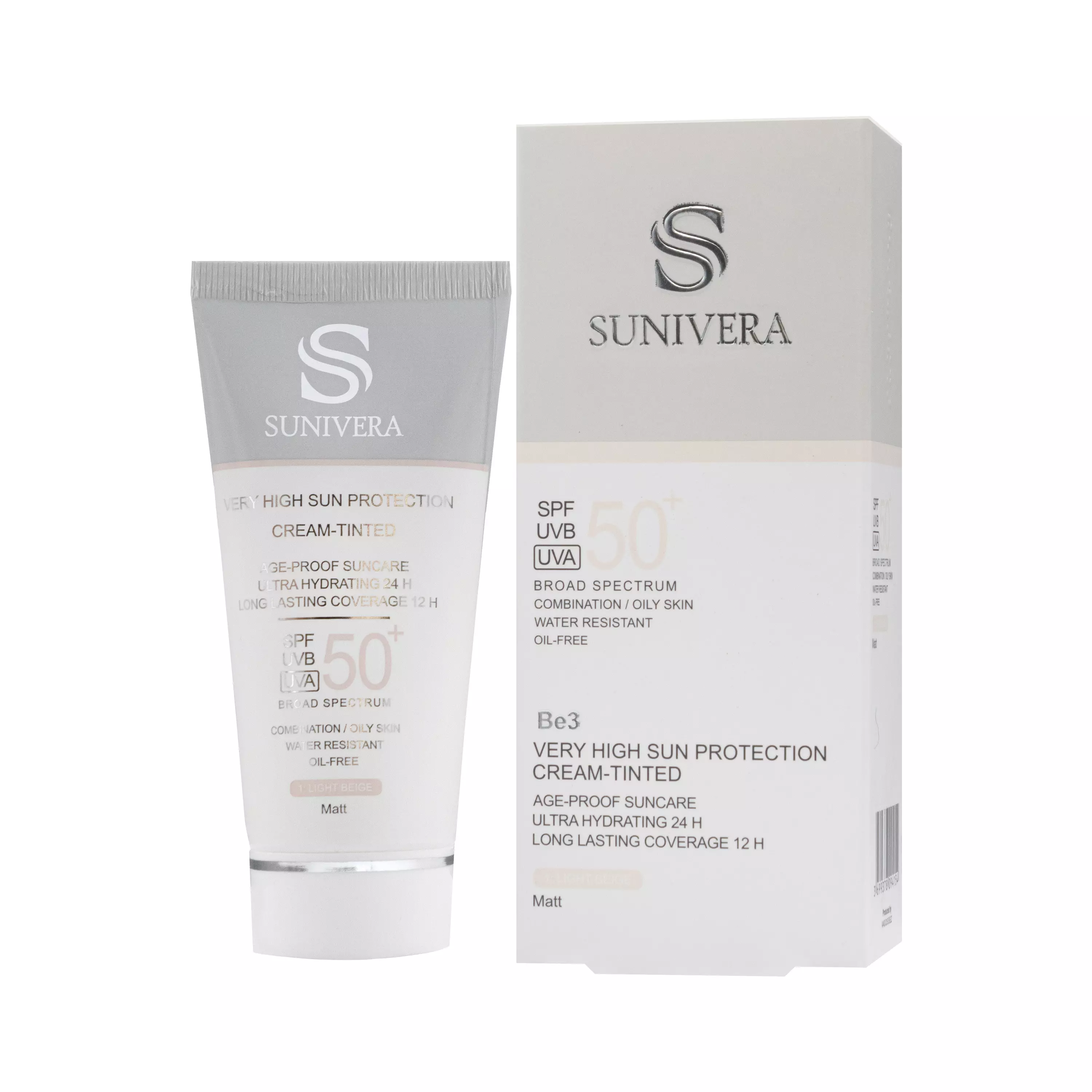 کرم ضدآفتاب رنگی SPF50 بژ روشن شماره 1 پوست چرب سانیورا