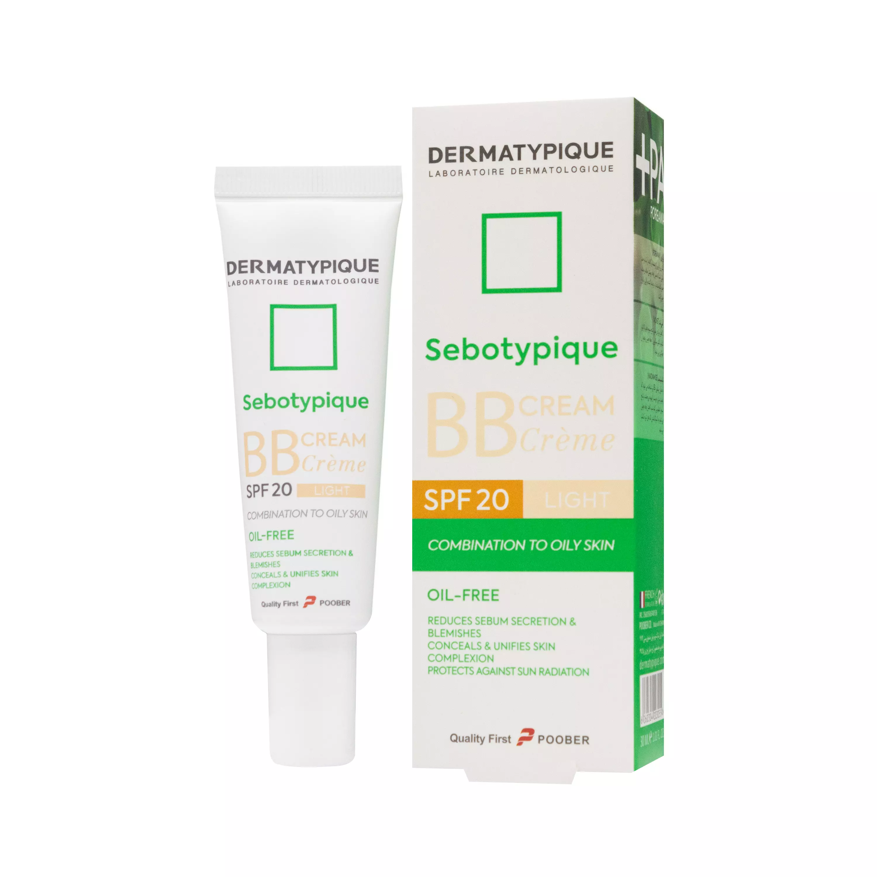 بی بی کرم SPF20 سبوتیپیک رنگ روشن درماتیپیک