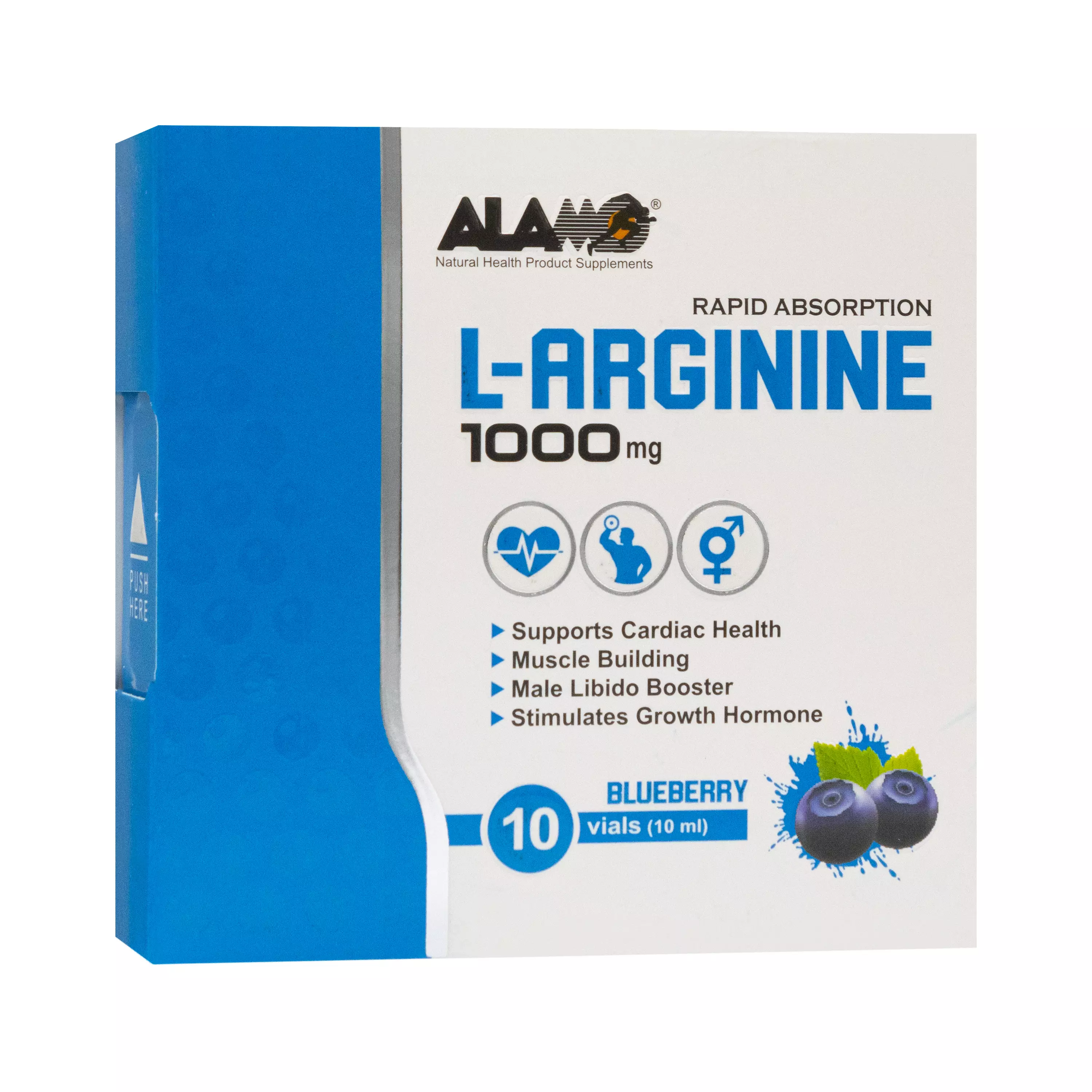 ویال خوراکی ال آرژنین 1000 طعم بلوبری 10 عددی آلامو