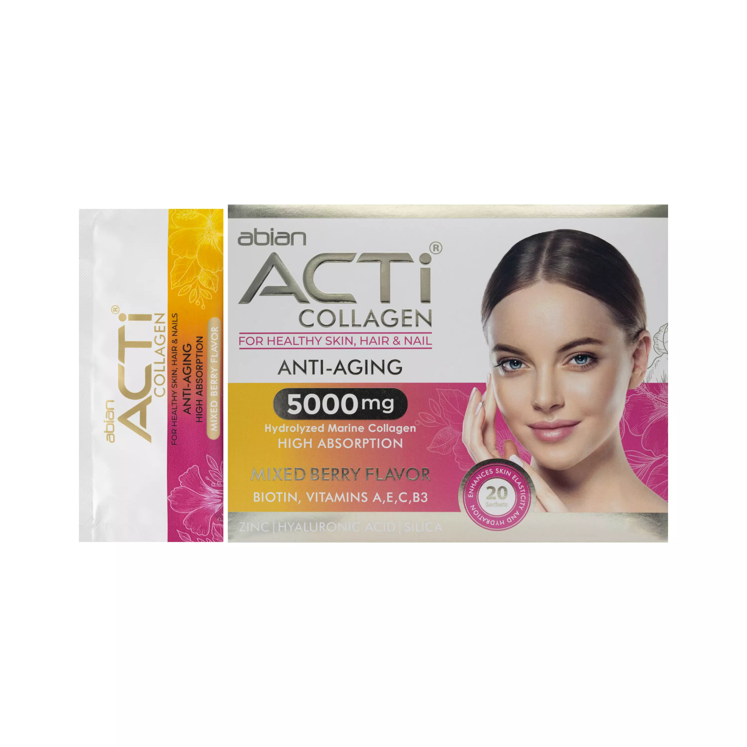 ساشه اکتی کلاژن 5000 طعم توت ابیان دارو